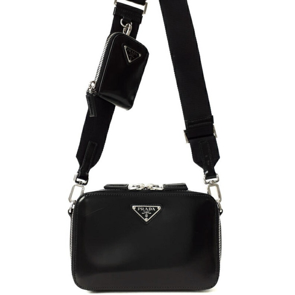 Prada Leather Black Shoulder Bag Brique - Picture 2 of 9